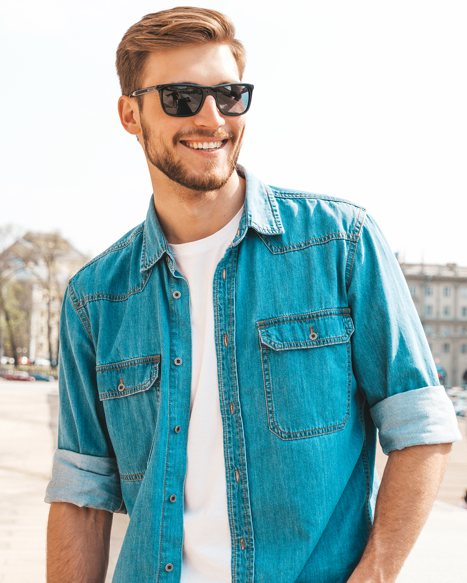 Demo-Artikel Mode blaues Jeanshemd Cross Selling Demo-Artikel Mode blaues Jeanshemd Cross Selling